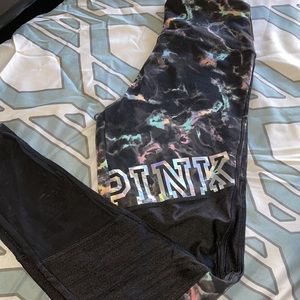 Black with tie die ultimate leggings “Pink/Vs”